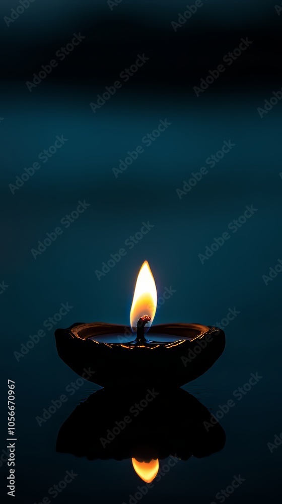 A serene image of a single candle flame glowing in the dark, reflecting on a calm water surface, evoking peace and meditation. A serene image of a single candle flame glowing in the dark, reflecting on a calm water surface, evoking peace and meditation.