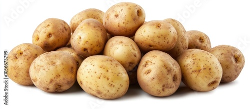 Some Potatoes On White Background