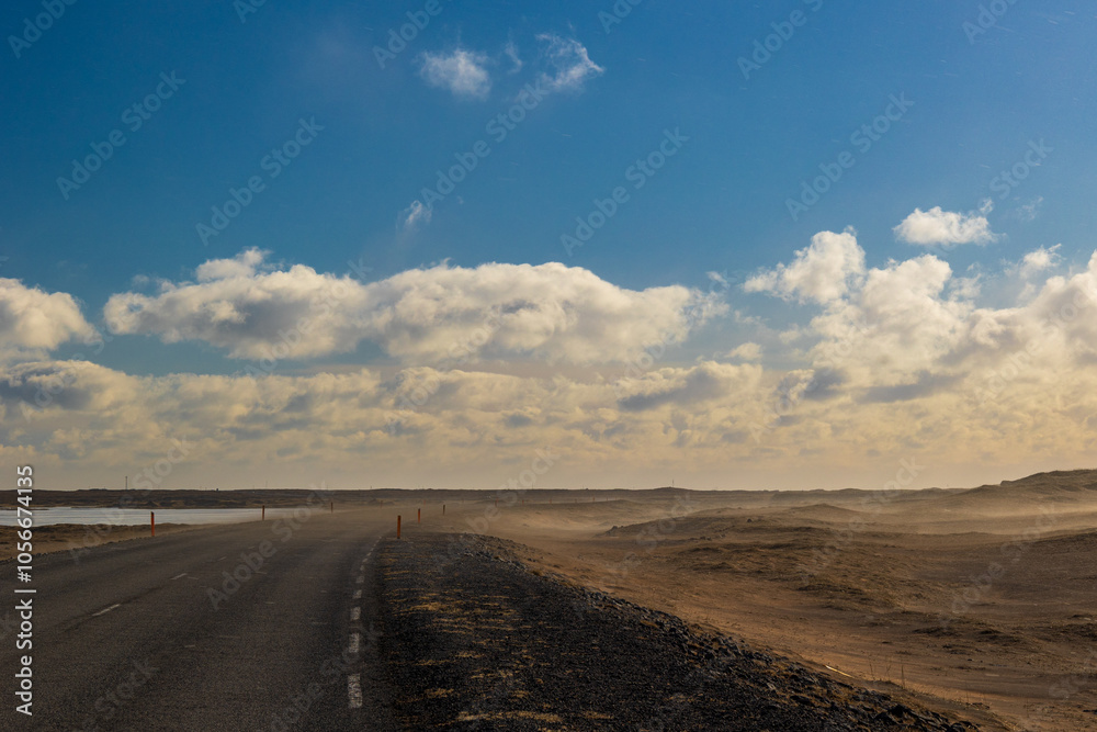 Iceland in a cold march day