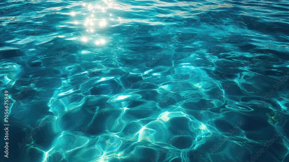 Turquoise water reflecting sunlight creating an abstract and serene nature background A peaceful ocean surface offers a tranquil experience Turquoise water reflecting sunlight creating an abstract and serene nature background A peaceful ocean surface offers a tranquil experience