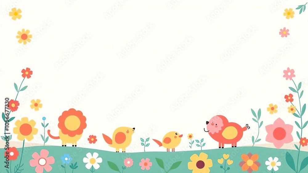 A collection of adorable and whimsical wallpapers featuring cartoon animals, pastel colors, and floral patterns, artistic, mobile A collection of adorable and whimsical wallpapers featuring cartoon animals, pastel colors, and floral patterns, artistic, mobile