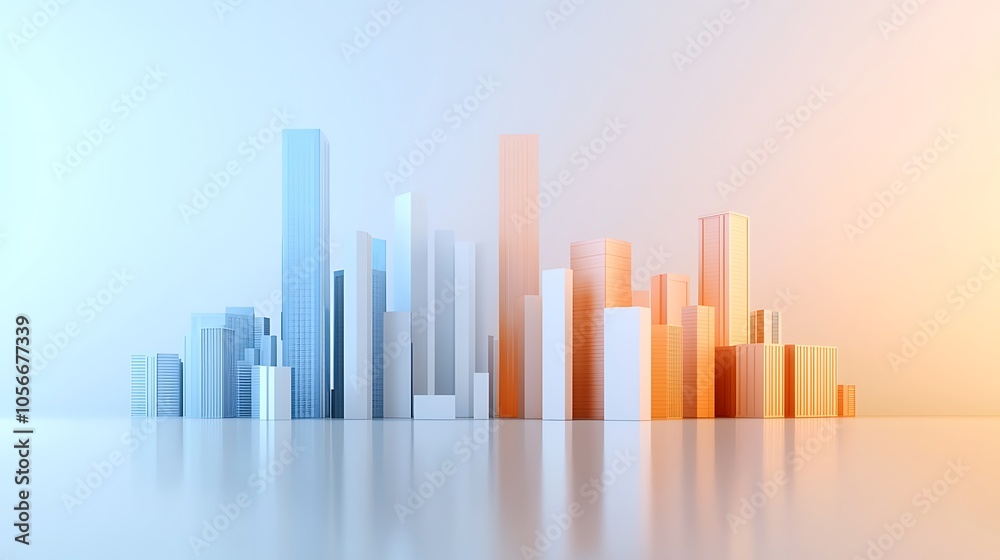 Modern urban skyline a stunning view of architectural designs and cityscapes in vibrant light