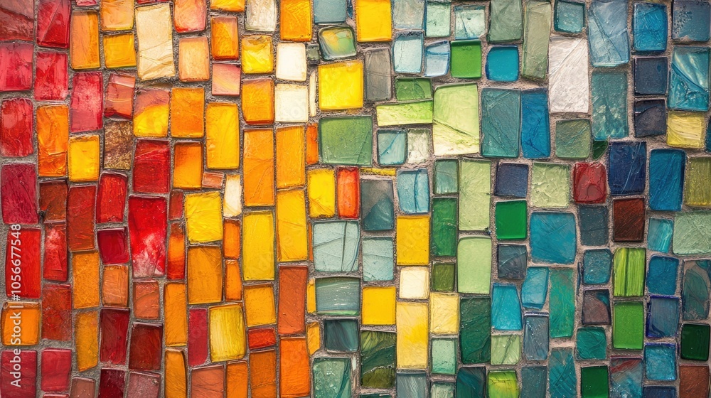 Colorful glass ceramic mosaic on a wall Colorful glass ceramic mosaic on a wall