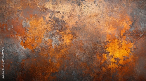 Grunge textured background featuring rusty orange and brown hues of metal and stone ideal for use in creative projects and designs