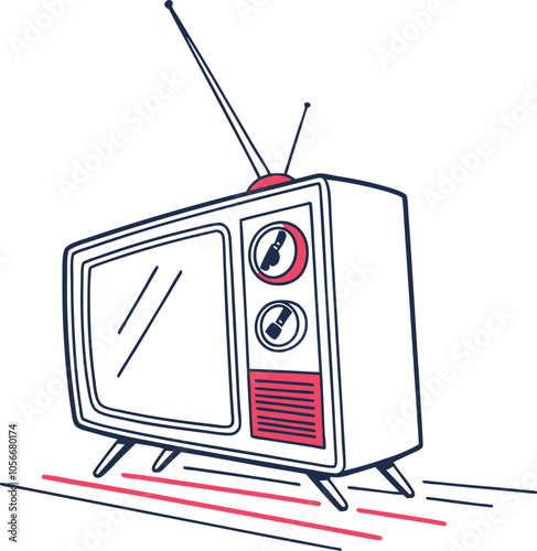 minimalistic digital TV, vector art style image