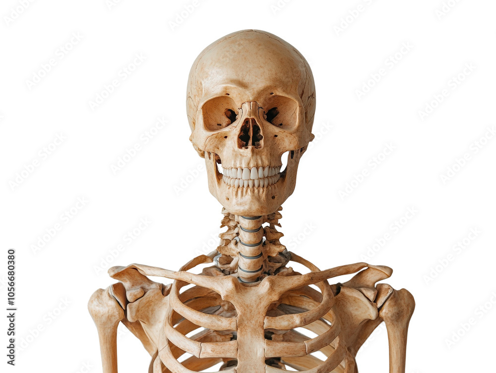 Human skeleton model, white isolate background. Human skeleton model, white isolate background.