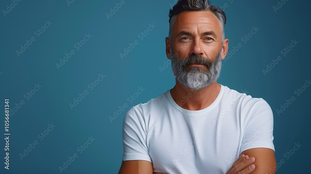 Portrait of Mature Man with Gray Beard Portrait of Mature Man with Gray Beard