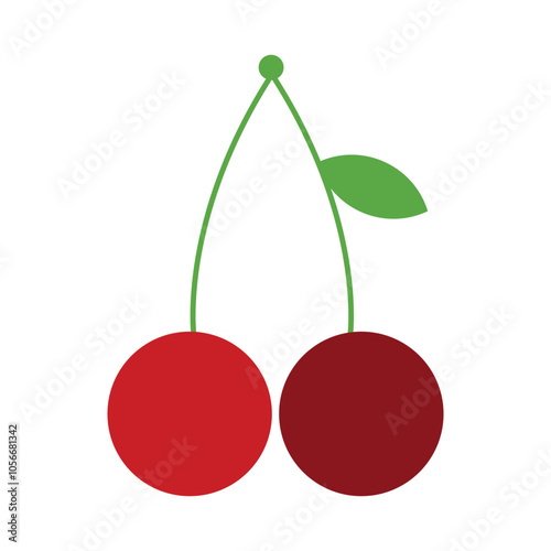 cherry fruit icon. fresh fruit isolated on white background. vector illustration.