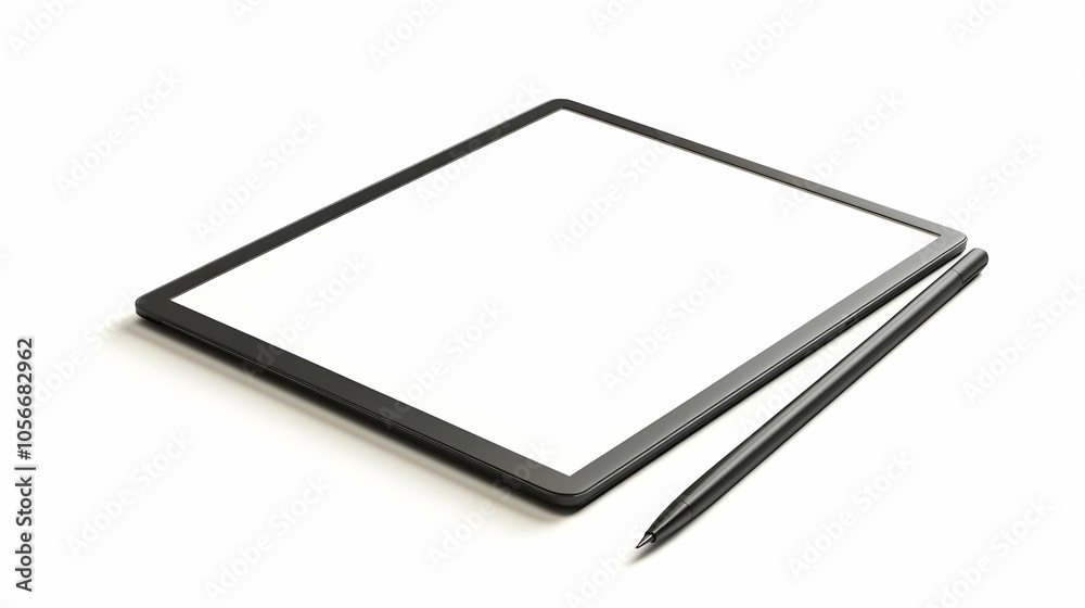 3D Plain Background Tablet Stylus Copy Space Concept Creativity Minimalist Modern Setup Work From Home Subtle Shadows Depth Decorative Image 3D Plain Background Tablet Stylus Copy Space Concept Creativity Minimalist Modern Setup Work From Home Subtle Shadows Depth Decorative Image