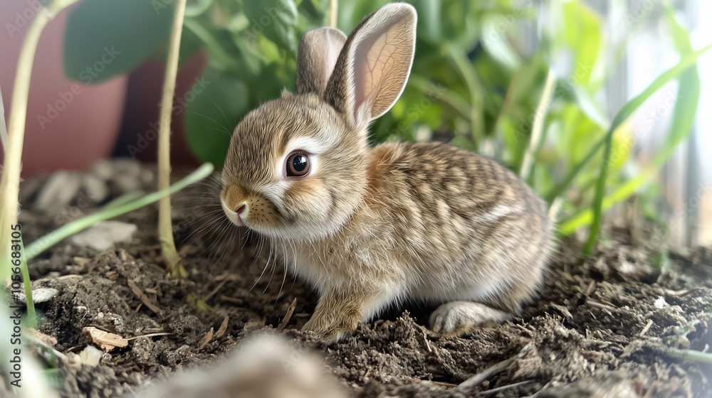 Enchanting Spring Bunny: Adorable Baby Rabbit Exploring Garden with Soft Fur and Bright Eyes - Ultra-Detailed Portrait Photography Enchanting Spring Bunny: Adorable Baby Rabbit Exploring Garden with Soft Fur and Bright Eyes - Ultra-Detailed Portrait Photography