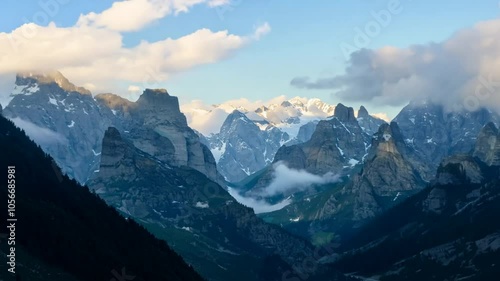 valley mountains clouds lying mountain footage views chain scenic view landscape nature cloud cloudy vale mist fog haze wilderness peak summit alpine dramatic breathtaking majestic stunning beautiful