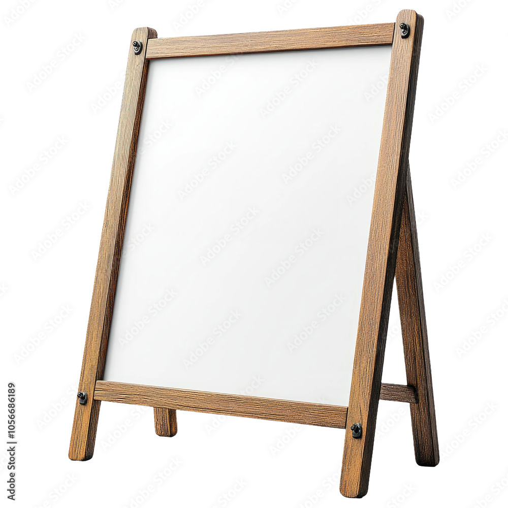 Wooden A-Frame Board on Transparent Background Wooden A-Frame Board on Transparent Background