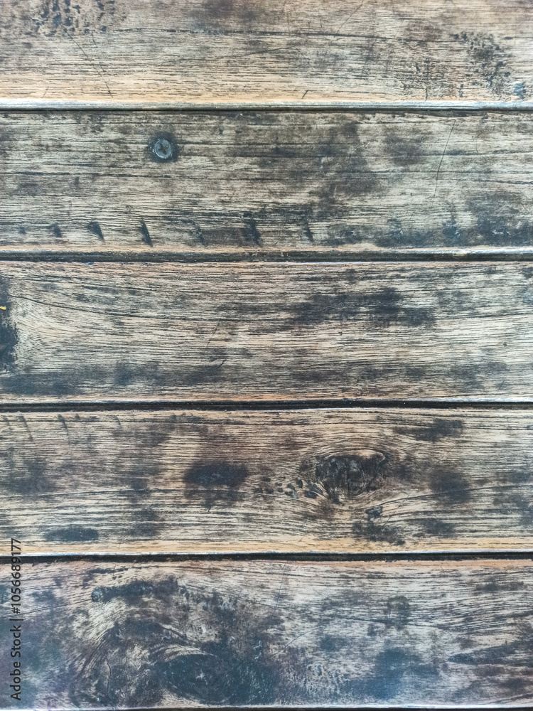 Naklejka premium Old wood texture background surface with old natural pattern or old wood texture table top view. Grain surface with wood texture background