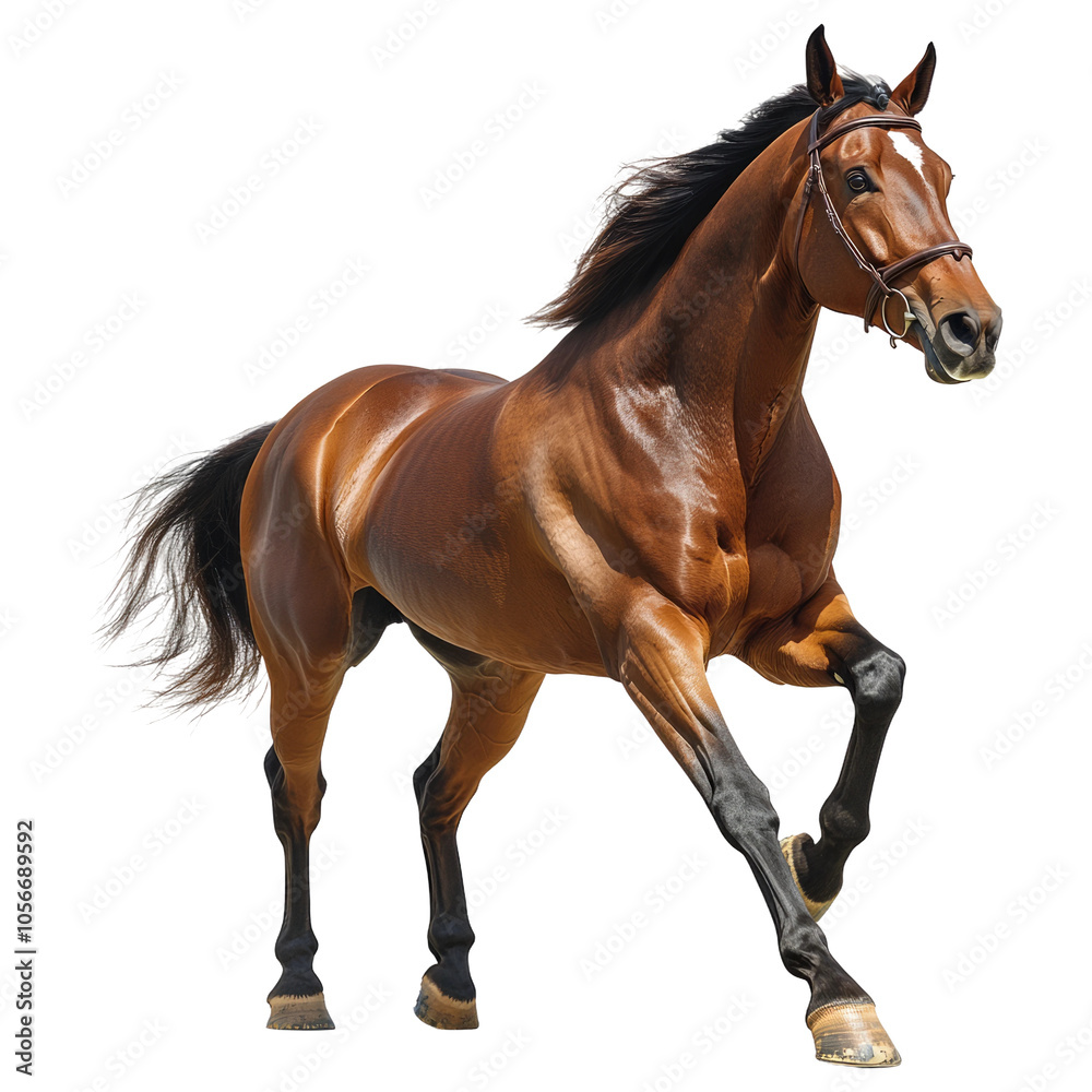 Obraz premium Elegant Horse in Motion on Transparent Background