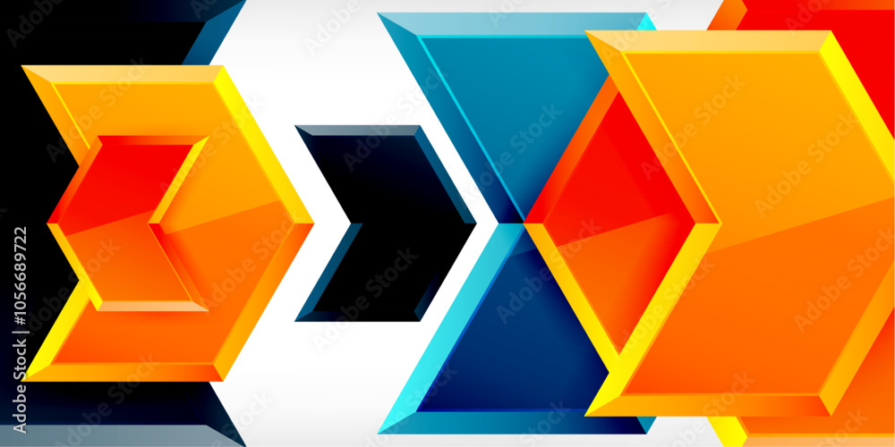 Vector 3d arrow techno design template Vector 3d arrow techno design template