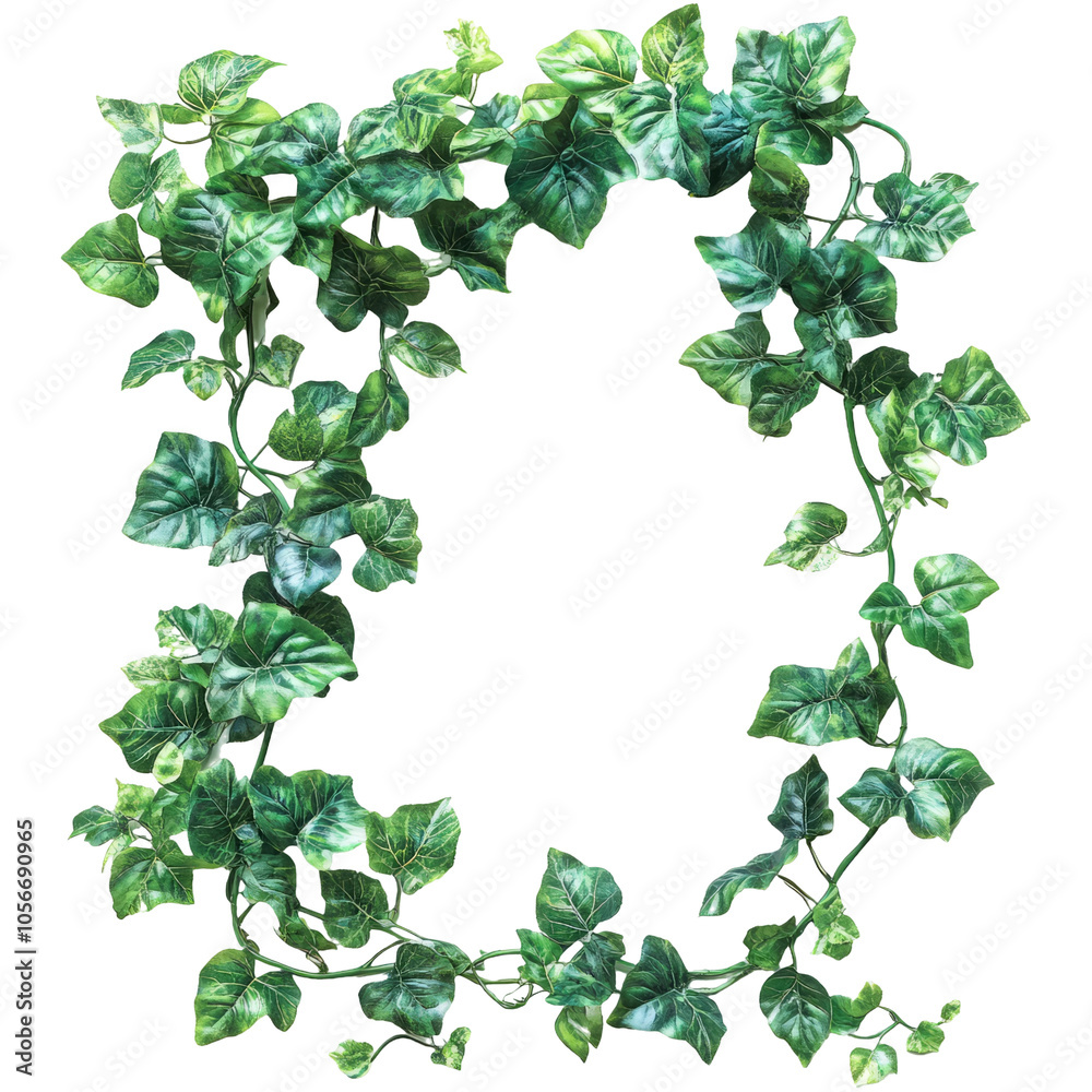 Ivy Leaves Decorative Frame on Transparent Background Ivy Leaves Decorative Frame on Transparent Background