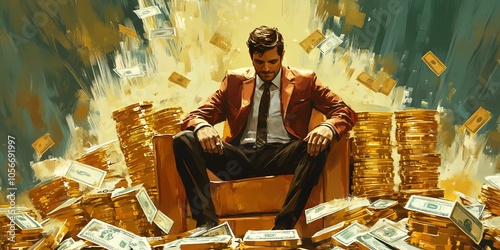 Luxury financial assets, cash and income growth, wealth banking, high net worth style