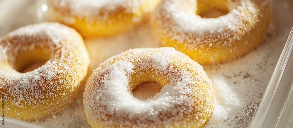 Yellow Circular Bread Sprinkle Sugar In A Clear Box Yellow Circular Bread Sprinkle Sugar In A Clear Box
