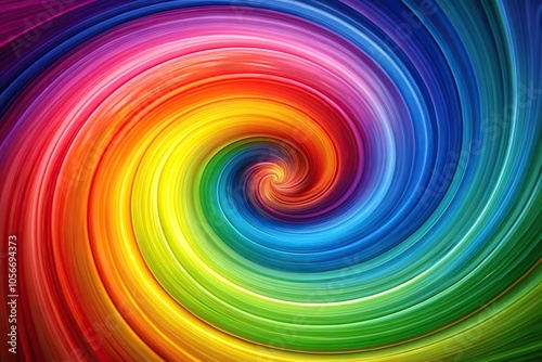 Colorful rainbow swirled around a central axis creating a mesmerizing spiral effect, artistic expression, stylish