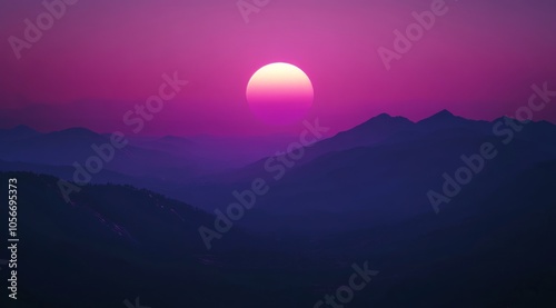 Majestic Sunset Over the Mountain Range