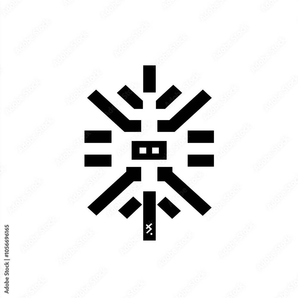 Abstract Geometric Black and White Symbol Abstract Geometric Black and White Symbol