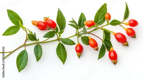 Lycium ruthenicum Murr isolated on a white backdrop photo