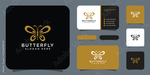 butterfly animal logo design vector photo