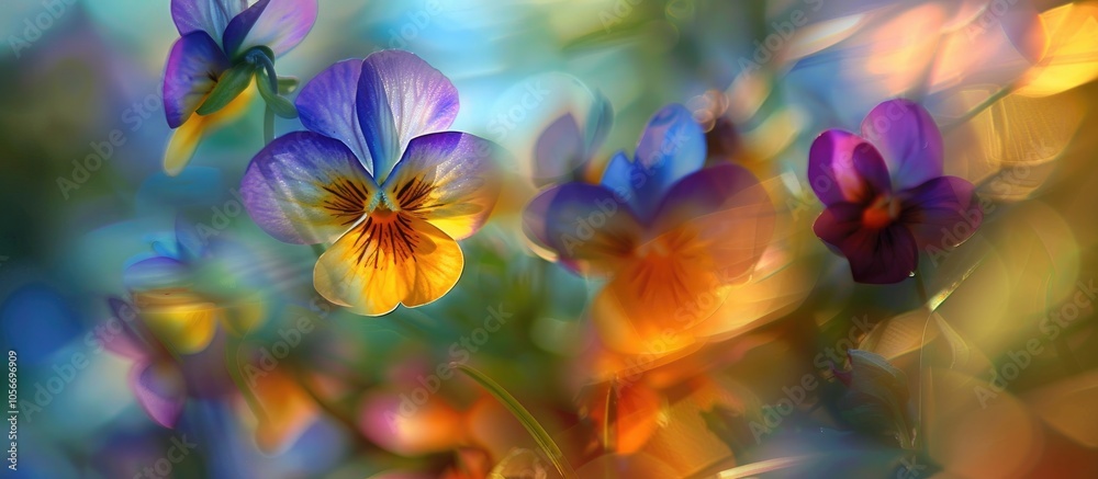 Heartsease Viola Tricolor In Garden Heartsease Viola Tricolor In Garden