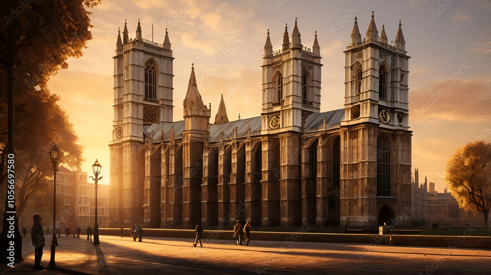 Fototapeta premium Westminster Abbey at Sunset