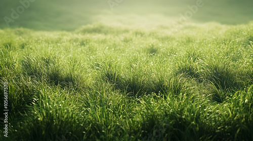 Green Grass Blades Closeup - Realistic Photo