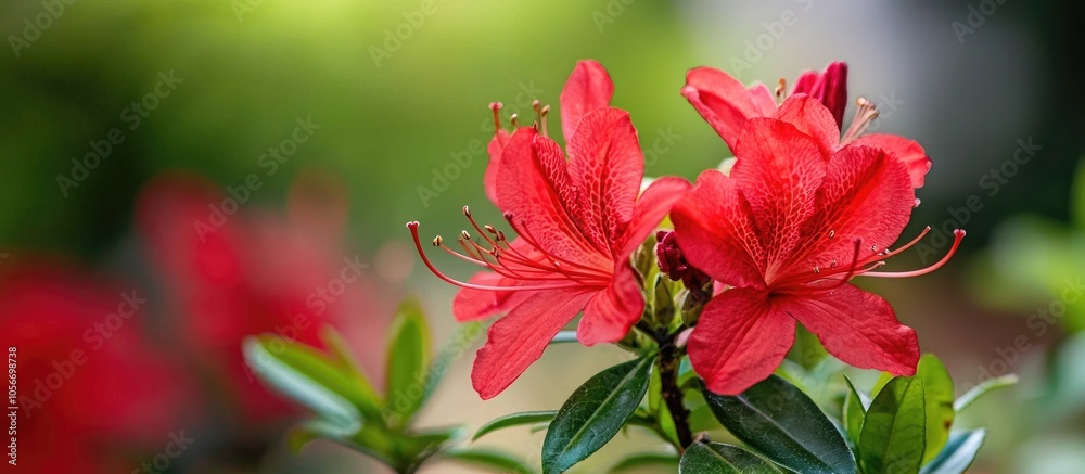 Beautiful Bright Red Azalea Flower Beautiful Bright Red Azalea Flower
