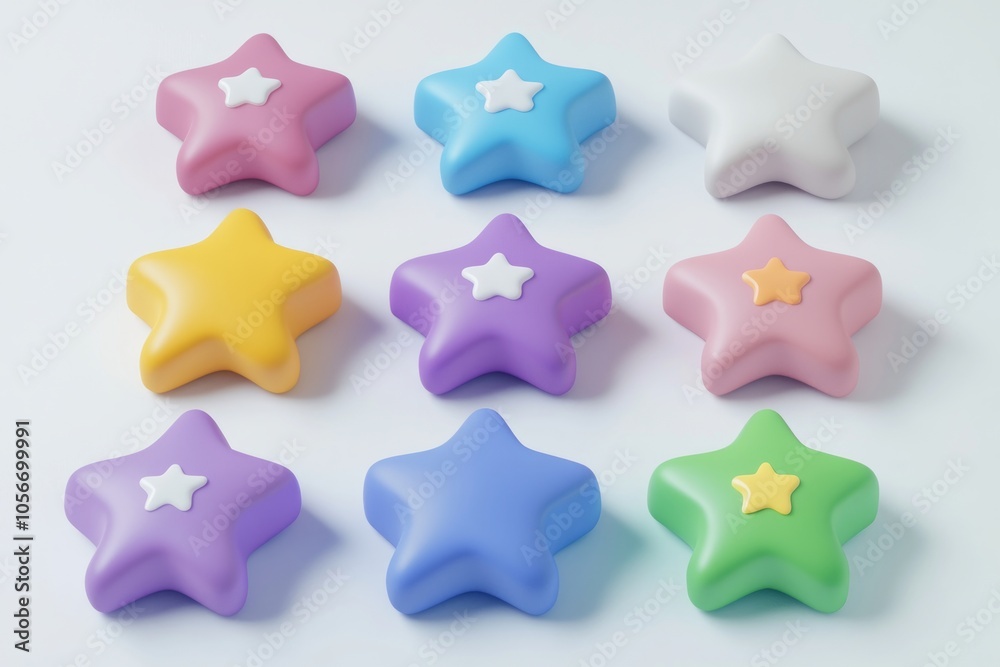 Colorful 3D Stars Graphic Design Colorful 3D Stars Graphic Design