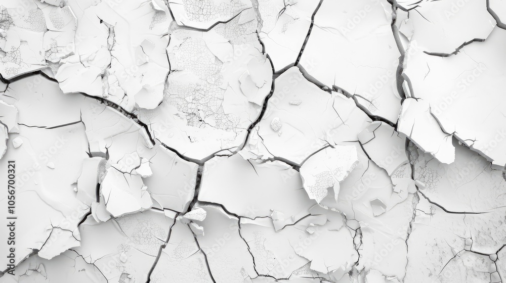 White Cement Wall Crack And Broken White Cement Wall Crack And Broken