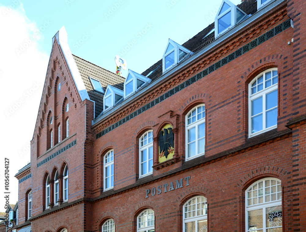 Fototapeta premium Historical Post Office in the Old Town of Eckernförde, Schleswig - Holstein