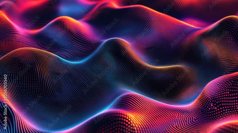 Vibrant Abstract Waves in Electric Colors Vibrant Abstract Waves in Electric Colors