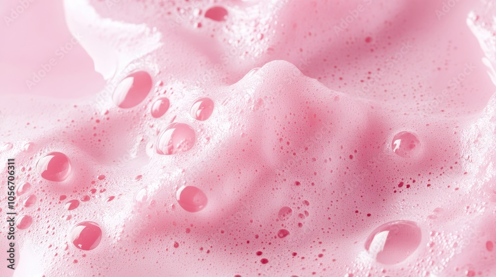 Close up of pink foam and bubbles showcasing an abstract texture Ideal for beauty and skincare themes Close up of pink foam and bubbles showcasing an abstract texture Ideal for beauty and skincare themes