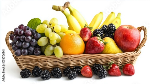 Beautifully arranged fruits in basket 