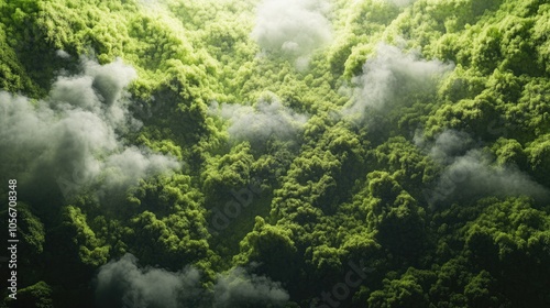 Textured green moss backdrop with soft cloud like features