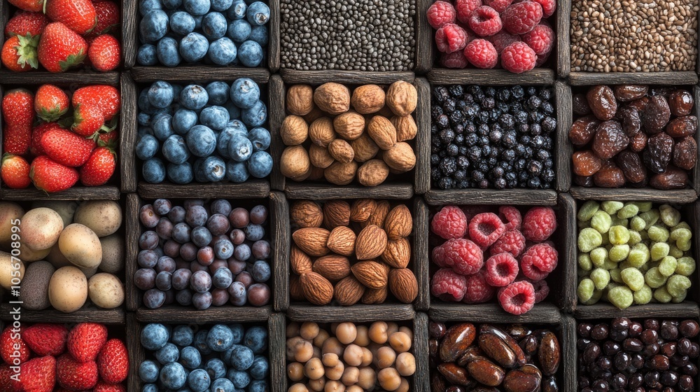 Nutrient dense superfoods abundant in antioxidants for promoting health and wellness High quality 4K imagery