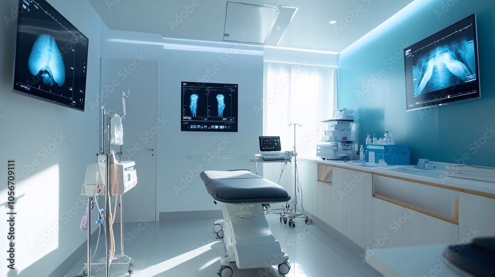 Ultrasound Visualization in Knee Examination Room Ultrasound Visualization in Knee Examination Room