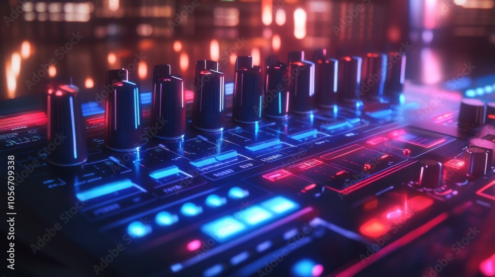 Neon Audio Equalizer with Dynamic Waves and Bright Effects Neon Audio Equalizer with Dynamic Waves and Bright Effects