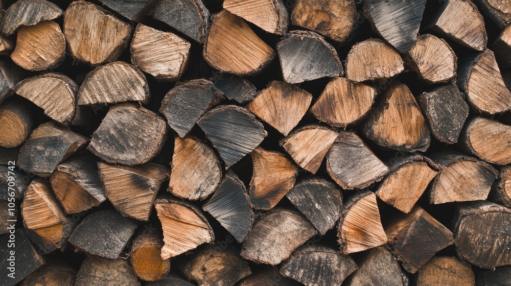 Background featuring a stacked arrangement of dry chopped firewood logs Background featuring a stacked arrangement of dry chopped firewood logs