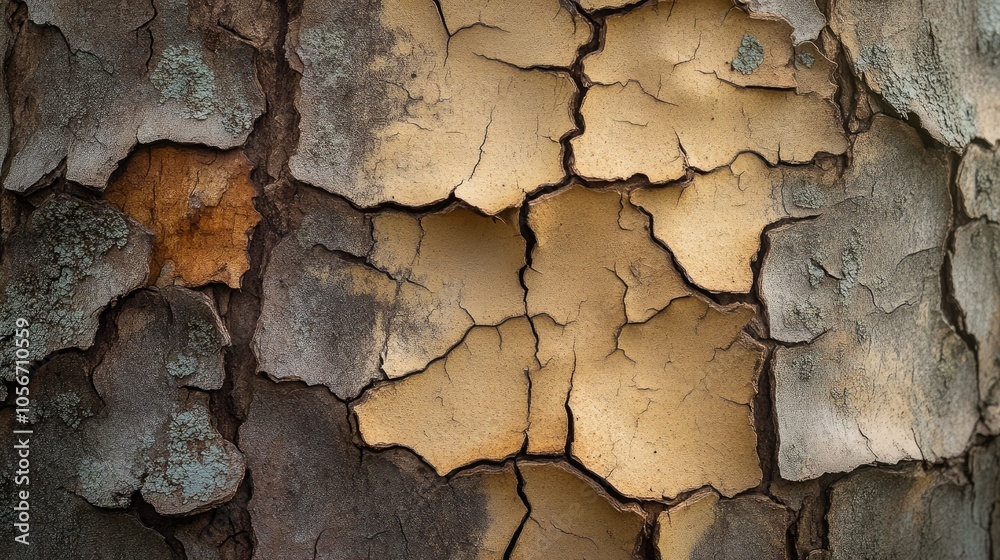 Fototapeta premium Cracked and peeling bark of a tree