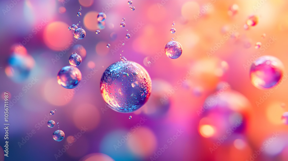 Abstract Background with Colorful Water Droplets Abstract Background with Colorful Water Droplets