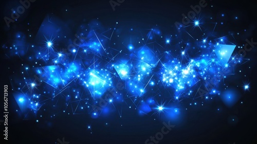 Elegant Polygonal Background with Deep Blue Glow