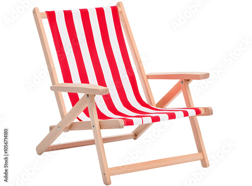 Beach chair isolated on white background.