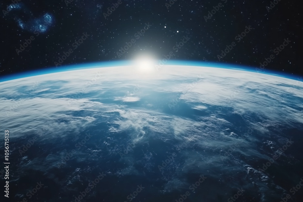 Fototapeta premium A cinematic snapshot of the globe of the cosmic background.