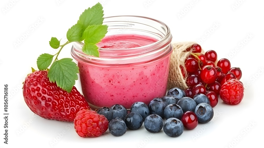 Delicious berry yogurt delight in a jar Delicious berry yogurt delight in a jar