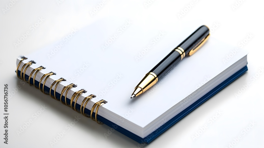 Elegant pen and notepad ready for ideas Elegant pen and notepad ready for ideas