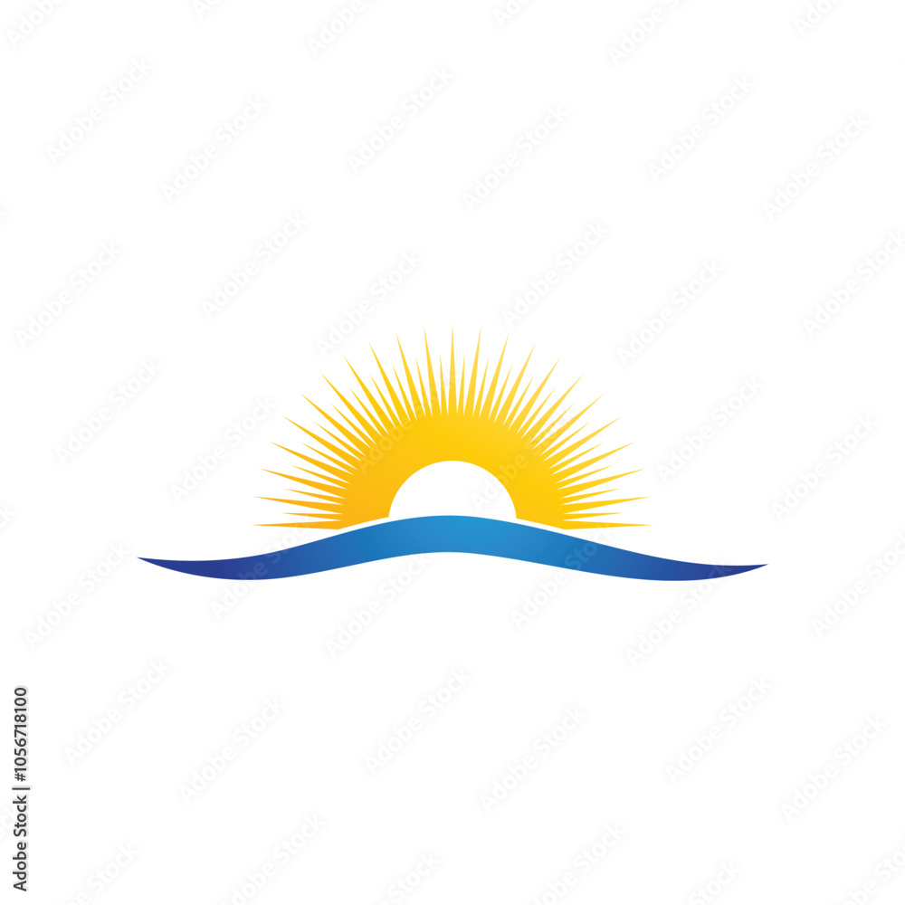 Obraz premium Sun logo vector template symbol design